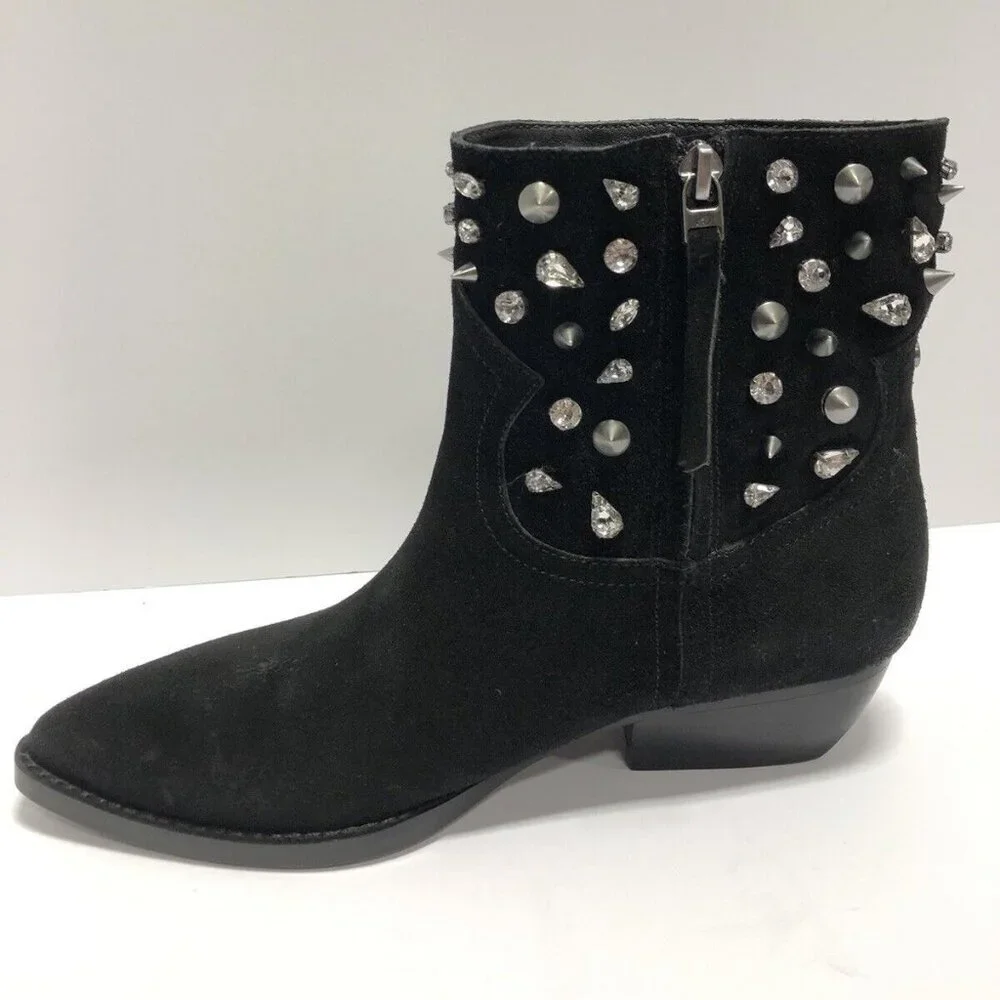 Sam Edelman Women’s Avril, Black Suede Booties, Size 6M